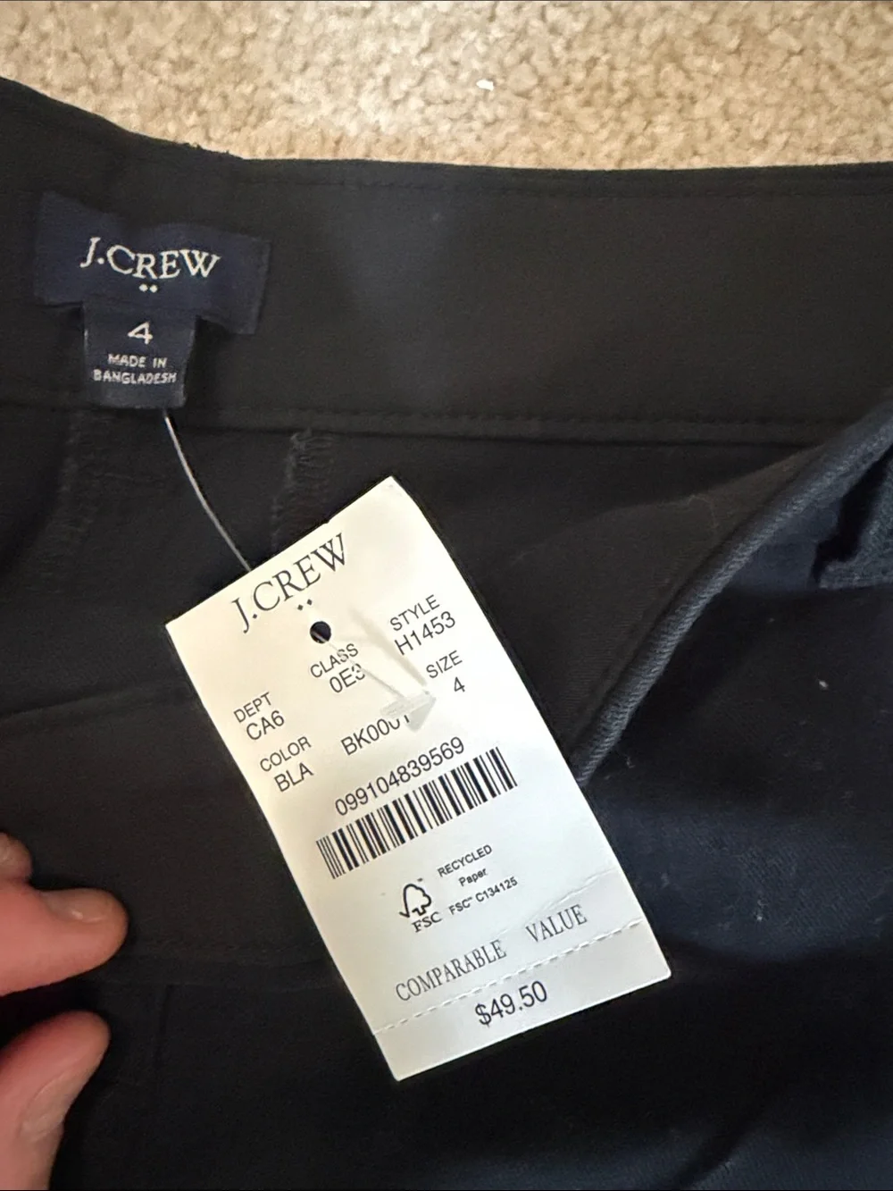 J. Crew Black Women's Shorts in size four brand new